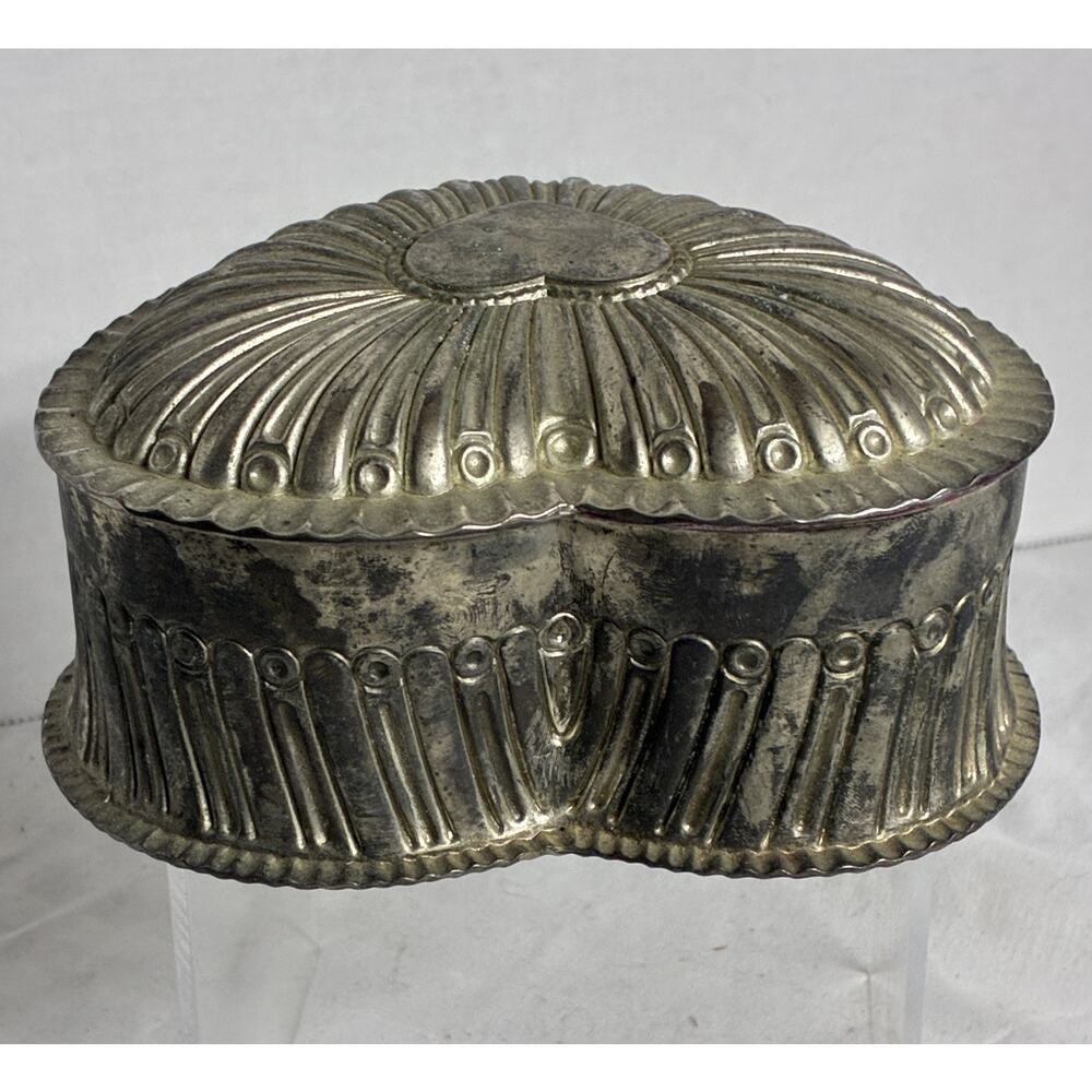 Metal Heart-Shaped Trinket/Jewelry Box Decorative Mid Century Modern Vintage - Picture 5 of 12